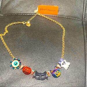 Betsey Johnson Gold Necklace with Colorful Charms